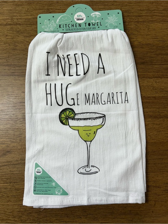 Other - NEW “I NEED A HUGe Margarita” Cotton Kitchen Towel